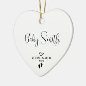 Zwangerschapsaankondiging 2025 keramisch ornament (Links)