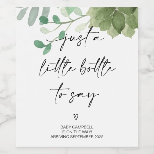 Zwangerschapsaankondiging Baby Onthullen Moeder om Wijn Etiket (Enkel label)