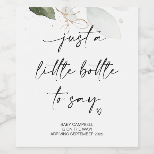 Zwangerschapsaankondiging Baby Onthullen Moeder om Wijn Etiket (Enkel label)