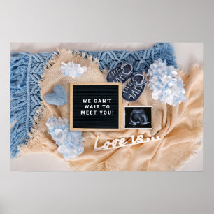 Zwangerschapsaankondiging Baby Verwelkomingskaart, Poster