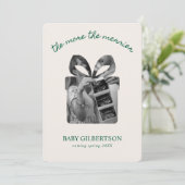 Zwangerschapsaankondiging Christmas Kaart Modern G (Staand voorkant)