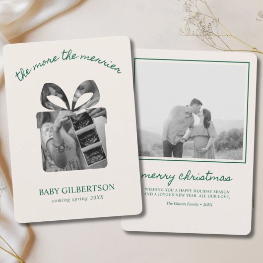 Zwangerschapsaankondiging Christmas Kaart Modern G