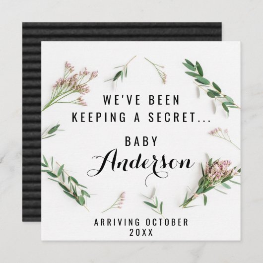 Zwangerschapsaankondiging - Groene tinten Bedankkaart (Voorkant / Achterkant)