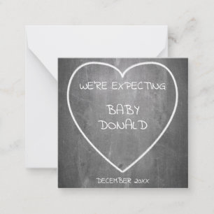 Zwangerschapsaankondiging in krijtbordstijl notitiekaartje
