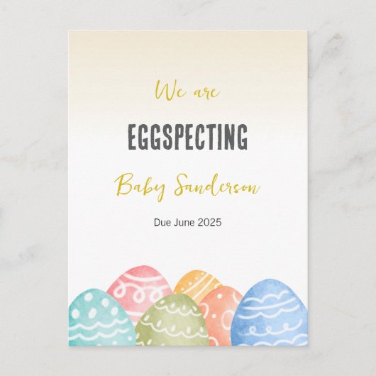 Zwangerschapsaankondiging Kaart, Eggspecting Aankondigingskaart (Voorkant)