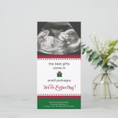 Zwangerschapsaankondiging Kerst Kaart (Staand voorkant)