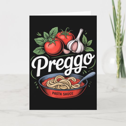 Zwangerschapsaankondiging Prego Pasta Saus Grappig Kaart (Voorkant)