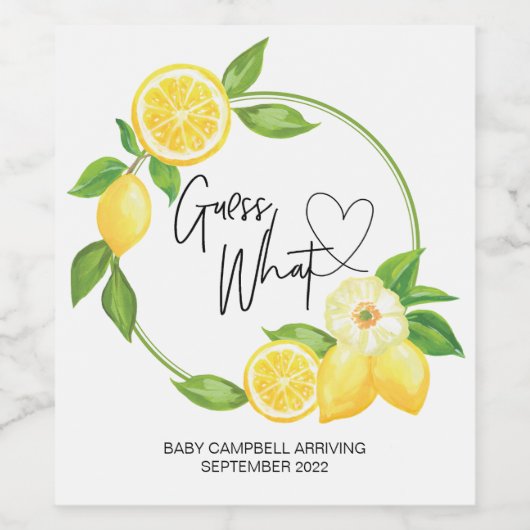 Zwangerschapsaankondiging Raad eens wat Baby onthu Wijn Etiket (Enkel label)