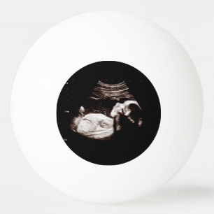 Zwangerschapsaankondiging Sonogram echografie Foto Pingpongballen