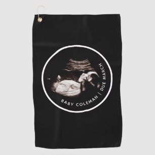 Zwangerschapsaankondiging Sonogram Foto Opa Papa Golfhanddoek