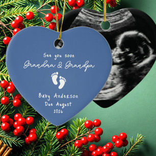 Zwangerschapsaankondiging Ultra Sound Kerstmis Keramisch Ornament