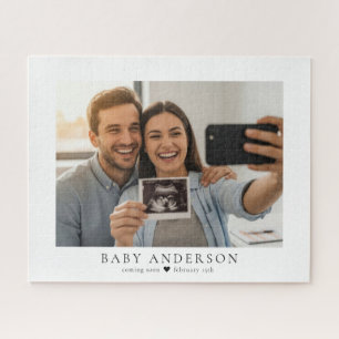 Zwangerschapsfotoaankondiging Baby Naam Verwachte Legpuzzel