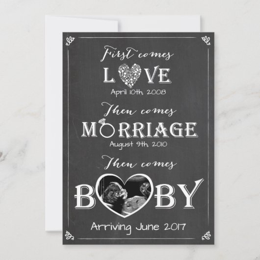 Zwangerschapskaart Love Marriage Baby Aankondiging (Voorkant)