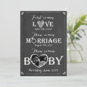 Zwangerschapskaart Love Marriage Baby Aankondiging (Staand voorkant)