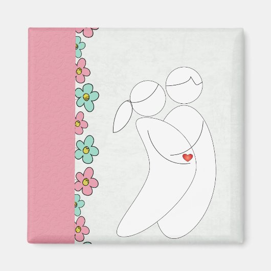 Zwangerschapsmagneet (roze) magneet (Voorkant)