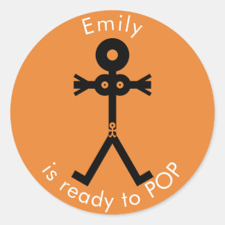 Zwangerschapspictogram klaar voor POP Ronde Sticker