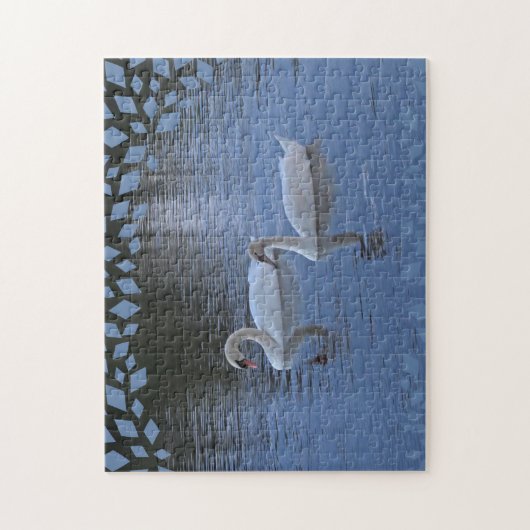 Zwans op het blauwe meer van Puzzle Legpuzzel (Verticaal)
