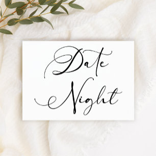 Zwar Moderne Eenvoudige Script Koppel Date Nacht Notitiekaartje