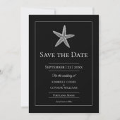 Zwarce Zeester Monogram Foto Save The Date (Voorkant)
