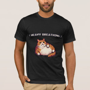 Zware ademhaling vet kat meme pixel art t-shirt