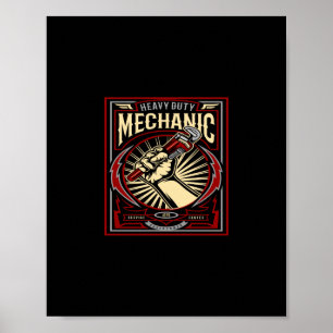 zware bedrijfsmechanica poster
