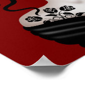 Zware dag van het dode meisje op rood poster (Hoek)