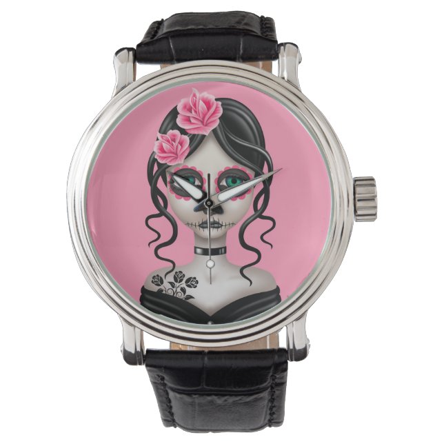 Zware dag van het dode meisje op roze horloge (Voorkant)