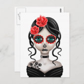 Zware dag van het dode meisje op wit briefkaart (Voorkant / Achterkant)