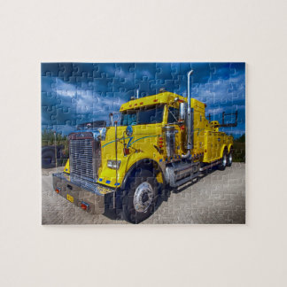 Zware Duty Grote Rig Gele Semi Afsleepswagen Legpuzzel