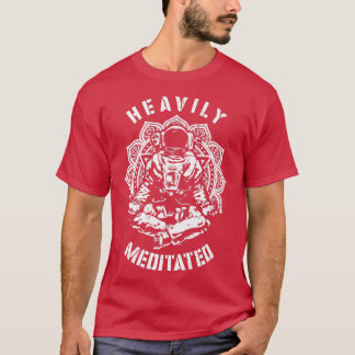 Zware geMeditteerde Funny Spiritueel Yoga Astronau T-shirt