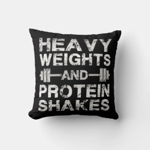 Zware gewichten en eiwit shakes - Gym Workout Kussen