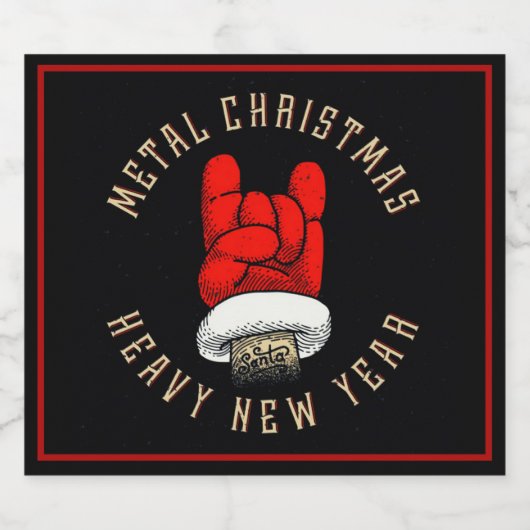 Zware kerst met metalen sparkling wijnetiket (Enkel label)
