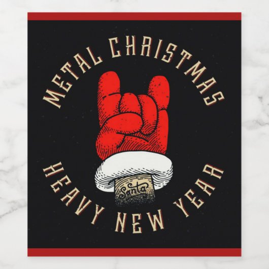 Zware kerst met metalen wijn etiket (Enkel label)