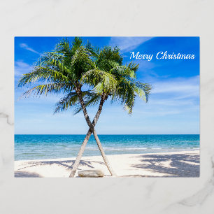 Zware kerstboompalmen folie feestdagen briefkaart