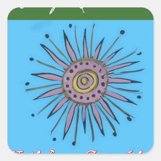 Zware kerstfeestdag, zonneschijn.png vierkante sticker (Voorkant)