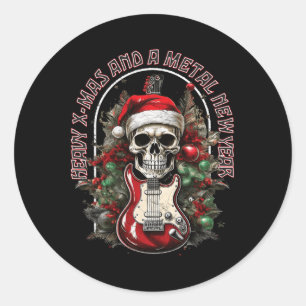 Zware Kerstmis En Een Metal Nieuwjaar! Kerstmis Ga Ronde Sticker