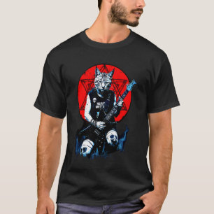 Zware Meowtale Kat Gitarist Extreme Muziekmuziek M T-shirt