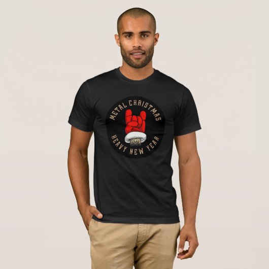 Zware metaal kerstfeest T-shirt (Voorkant volledig)