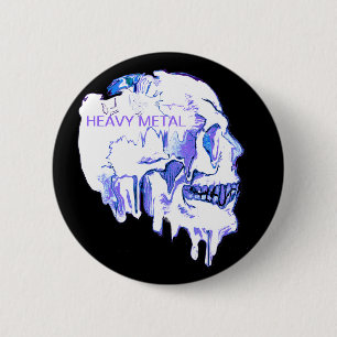 ZWARE METAAL RONDE BUTTON 5,7 CM