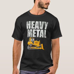Zware metal graafmachine bulldozer bouw graven t-shirt
