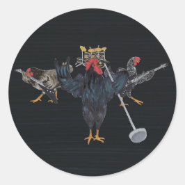 Zware Metal Kippen Ronde Sticker