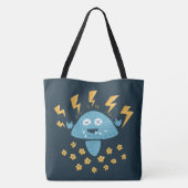 Zware Metal Music Funny Cartoon Mushroom Draagtas (Achterkant)
