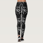 Zware metalen duivel - witte lijn leggings (Achterkant)