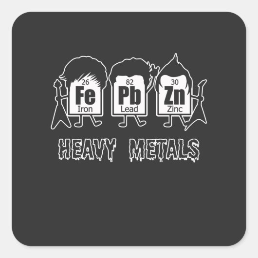 Zware metalen element vierkante sticker (Voorkant)