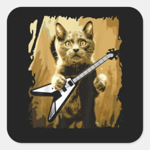 Zware metalen gitarist voor het afspelen van een s vierkante sticker