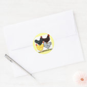 Zware rooster Chicken Quartet Ronde Sticker (Envelop)