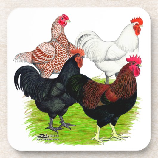 Zware Rooster Quartet Bier Onderzetter (Voorkant)