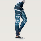 Zware schuimblauwe zee water leggings (Rechts)