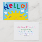 Zware Sun-visitekaartje Visitekaartje (Voorkant / Achterkant)