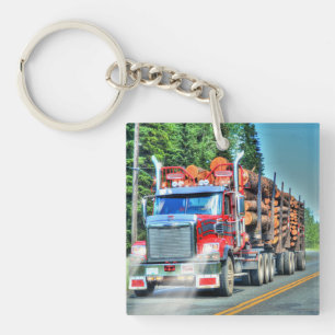 Zware Transport Logger Truck Art voor Truck Driver Sleutelhanger